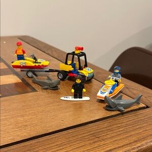LEGO- 2 sets surfer rescue 60011 + 60286 city beach rescue ATV retired